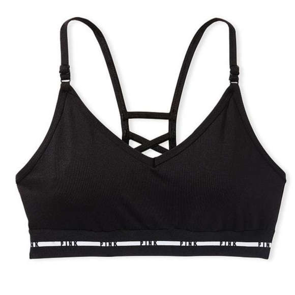 PINK Active Ultimate Lightly Lined Ladder Lace Up Detail Sports Bra. Size S - Picture 2 of 12